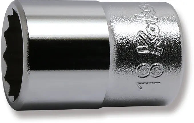 Ko-ken Tools 1/2 Sq. Dr. Chrome Metric 12 Point Socket 18mm Ko-ken Tools