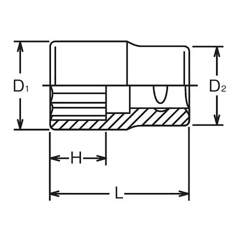 Ko-ken Tools 1/2 Sq. Dr. Chrome Metric 12 Point Socket 21mm Ko-ken Tools