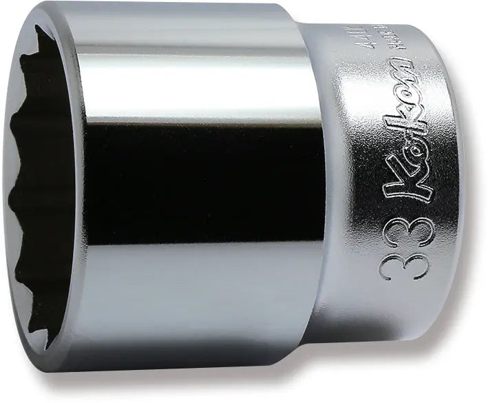 Ko-ken Tools 1/2 Sq. Dr. Chrome Metric 12 Point Socket 33mm Ko-ken Tools