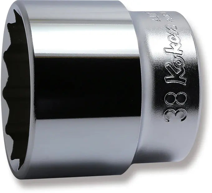 Ko-ken Tools 1/2 Sq. Dr. Chrome Metric 12 Point Socket 38mm Ko-ken Tools