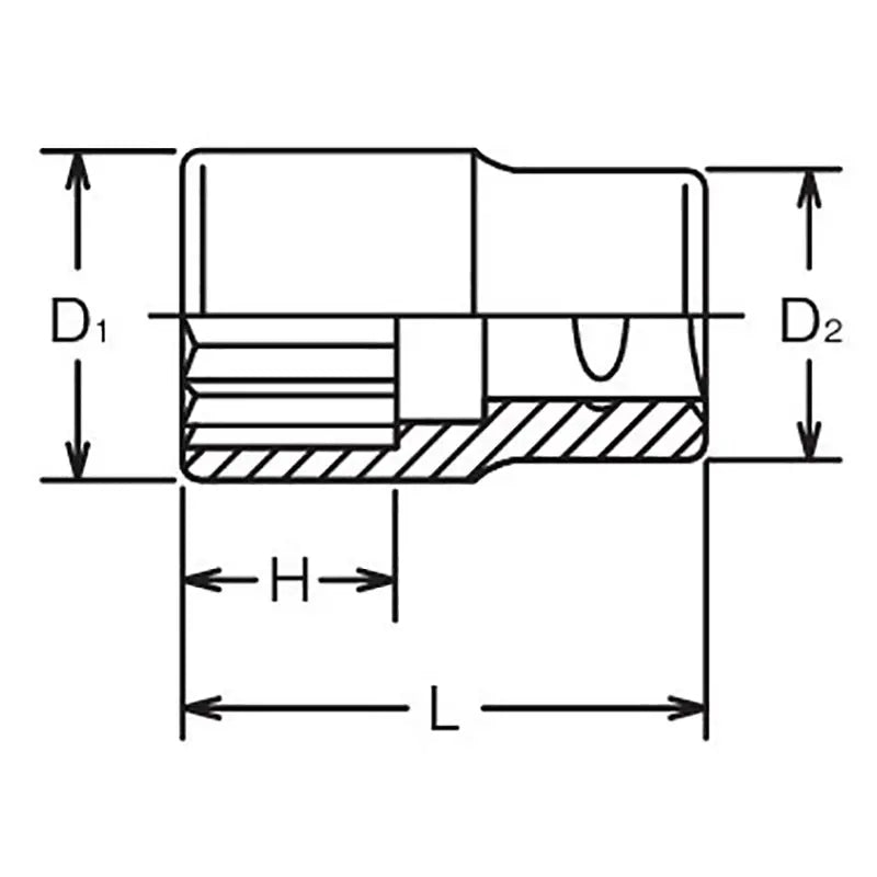 Ko-ken Tools 1/2 Sq. Dr. Socket Whitworth 1/4 12 point Length 37mm Ko-ken Tools