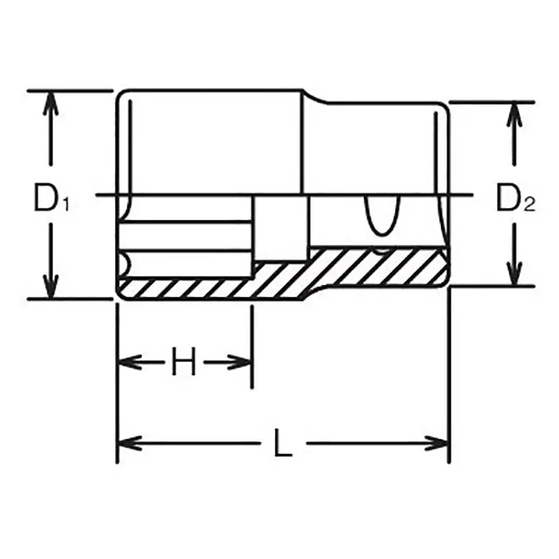 Ko-ken Tools 1/2 Sq. Dr. Socket 12mm Surface Length 37mm Ko-ken Tools