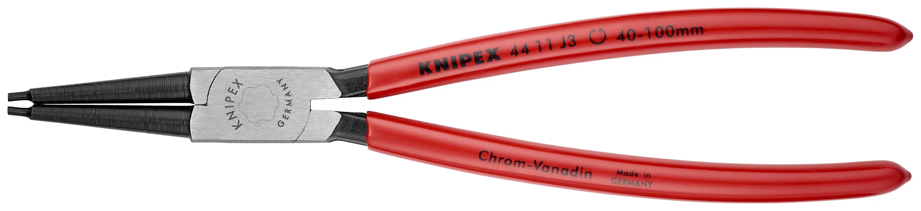 Knipex 44 11 J3 KN | Circlip Pliers, Internal, Straight, 1 37/64"-3 15-16" Bore Dia. Knipex