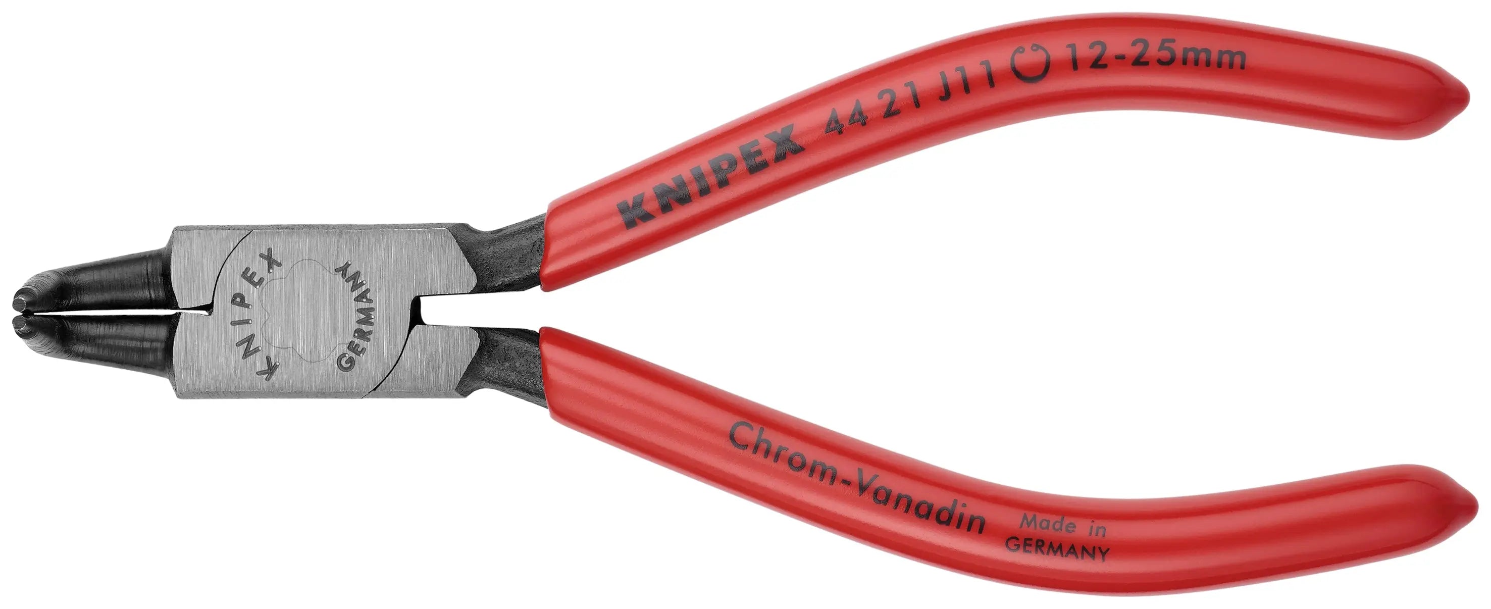 Knipex 44 21 J11 KN | Circlip Pliers, Internal, 90 degree Angled, Forged Tip, 15/32"-1" Bore Dia. Knipex