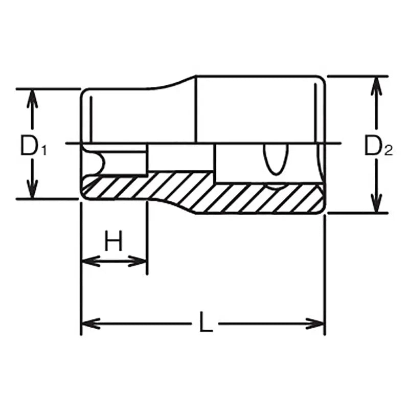 Ko-ken Tools 1/2 Sq. Dr. Socket TORXÂ® E18 Length 37mm Ko-ken Tools