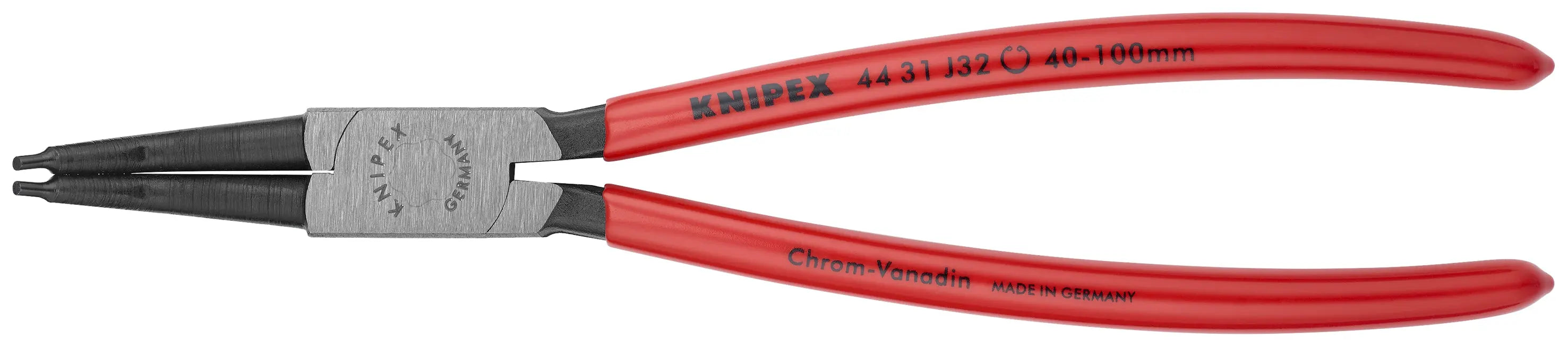 Knipex 44 31 J32 KN | Circlip Pliers, Internal, 45 degree Angled, Forged Tip, 1 37/64"-3 15/16" Bore Dia. Knipex