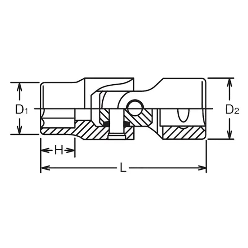Ko-ken Tools 1/2 Sq. Dr. Universal Socket 7/8 6 point Length 72mm Ko-ken Tools