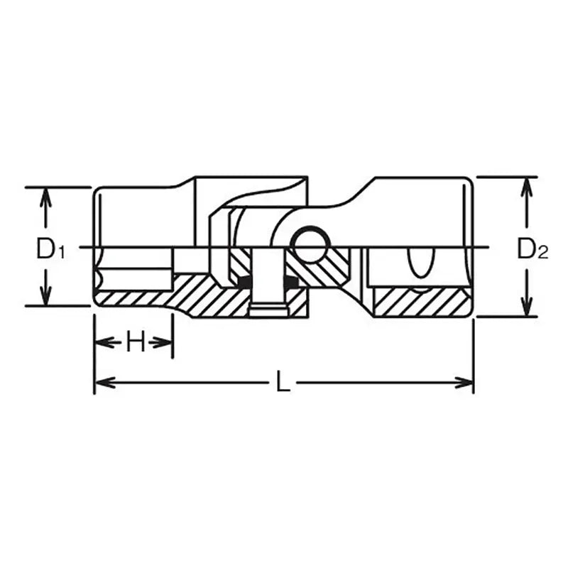 Ko-ken Tools 1/2 Sq. Dr. Universal Socket 11mm 6 point Length 65mm Ko-ken Tools