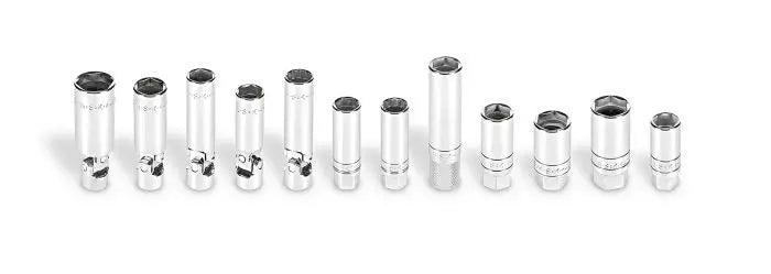 SK Tools - 12 Piece 3/8" Drive Chrome Spark Plug Socket Set - 4499 SK Tools