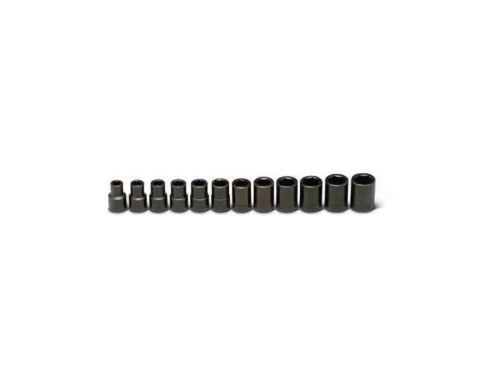 Wright Tool 12 Piece 1/2 in Drive 6-Point Standard Metric Black Oxide Impact Socket Set, 10 - 21mm - WT 460 Socket Set Wright Tool