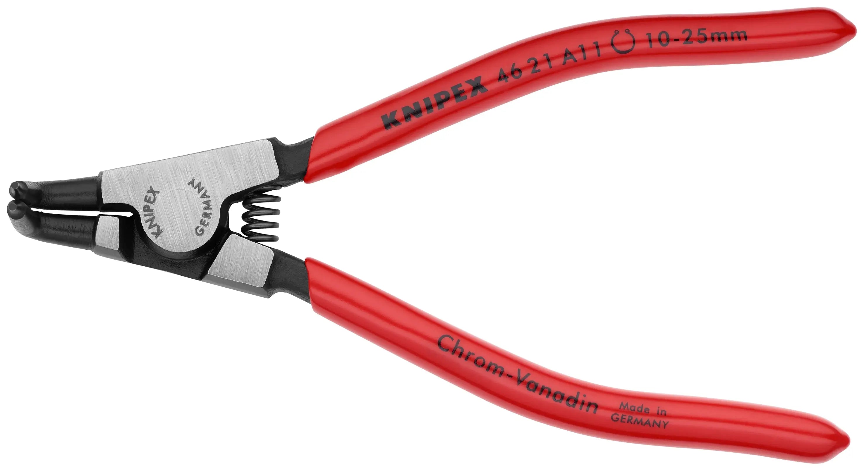Knipex 46 21 A11 KN | Circlip Pliers, External, 90 degree Angled, Forged Tip, 25/64"-1" Shaft Dia. Knipex