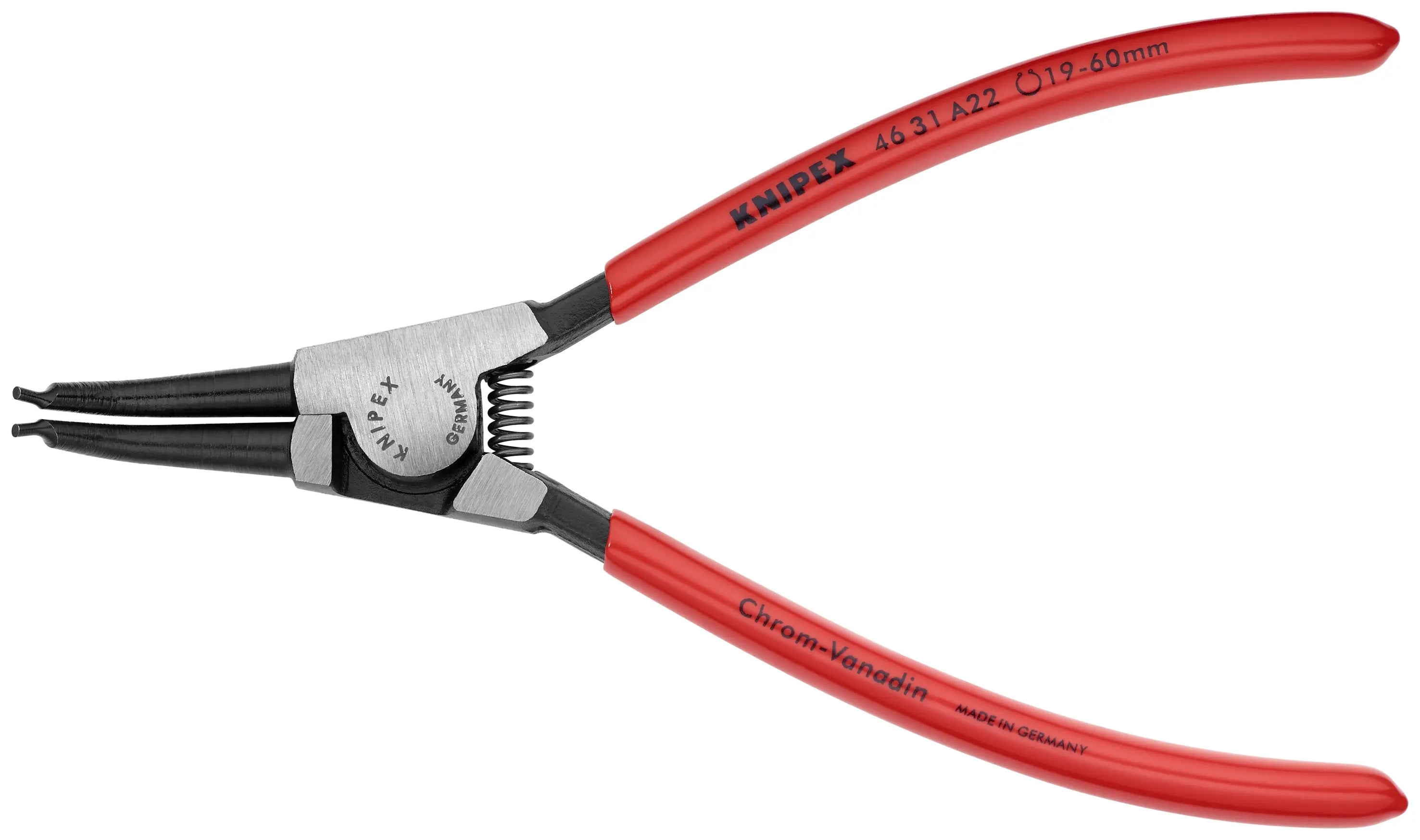 Knipex 46 31 A22 KN | Circlip Pliers, External, 90 degree Angled, Forged Tip, 3/4"-2 23/64" Shaft Dia. Knipex