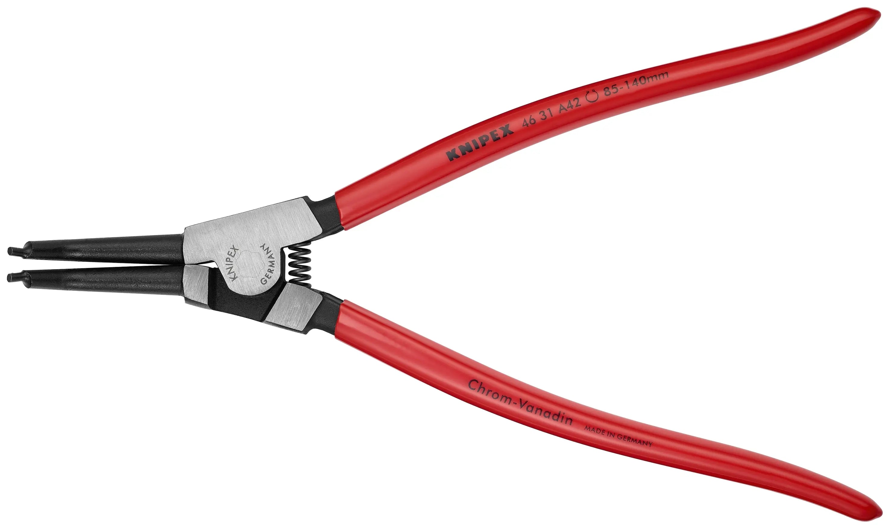 Knipex 46 31 A42 KN | Circlip Pliers, External, 90 degree Angled, Forged Tip, 3 11/32"-5 1/2" Shaft Dia. Knipex