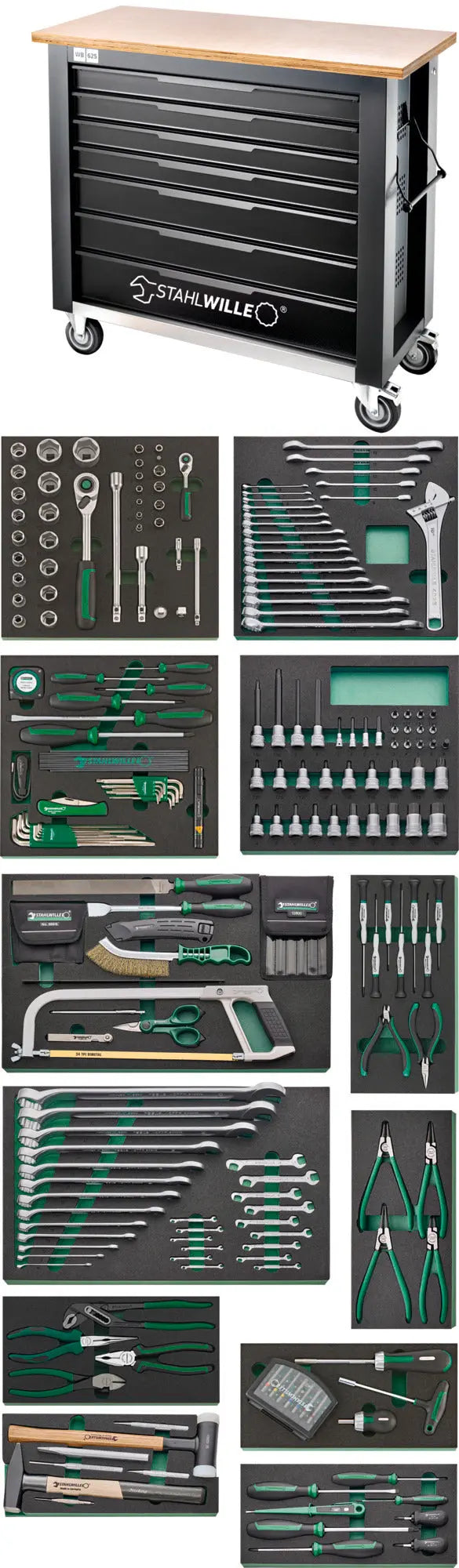 Stahlwille Set of 267 Assortment Tool with Workbench and TCS Insert - ST 98830181 Stahlwille