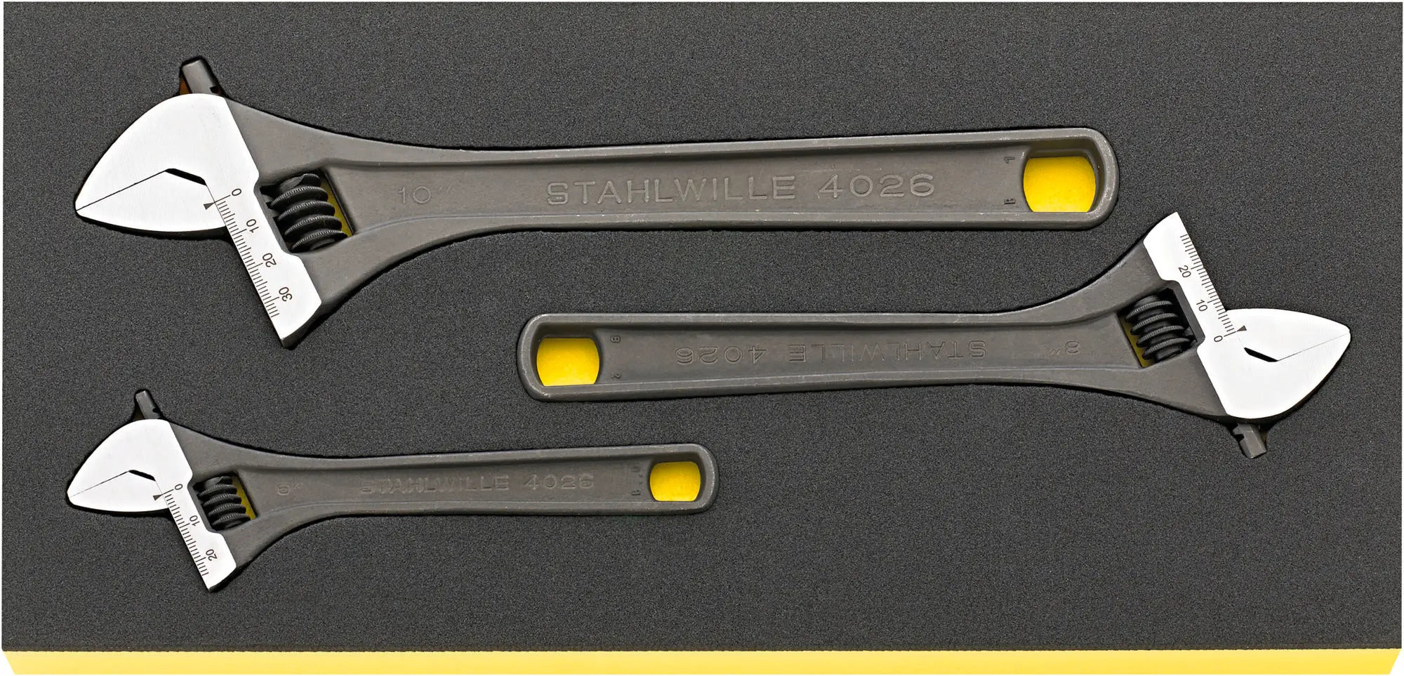 Stahlwille Set of 3 TCS Adjustable Single Open Ended Spanner Wrench with Foam Inlay, 6 - 10mm - ST 96838796 Stahlwille