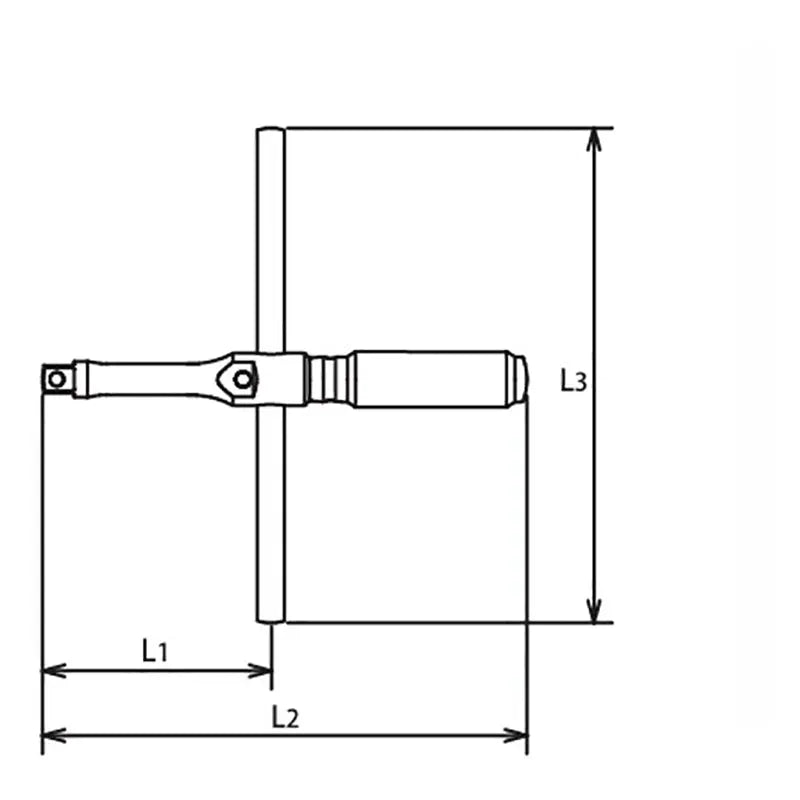Ko-ken Tools T Handle 1/2 Square Length 264 x 350mm Sliding Bar Free Turn Grip Ko-ken Tools