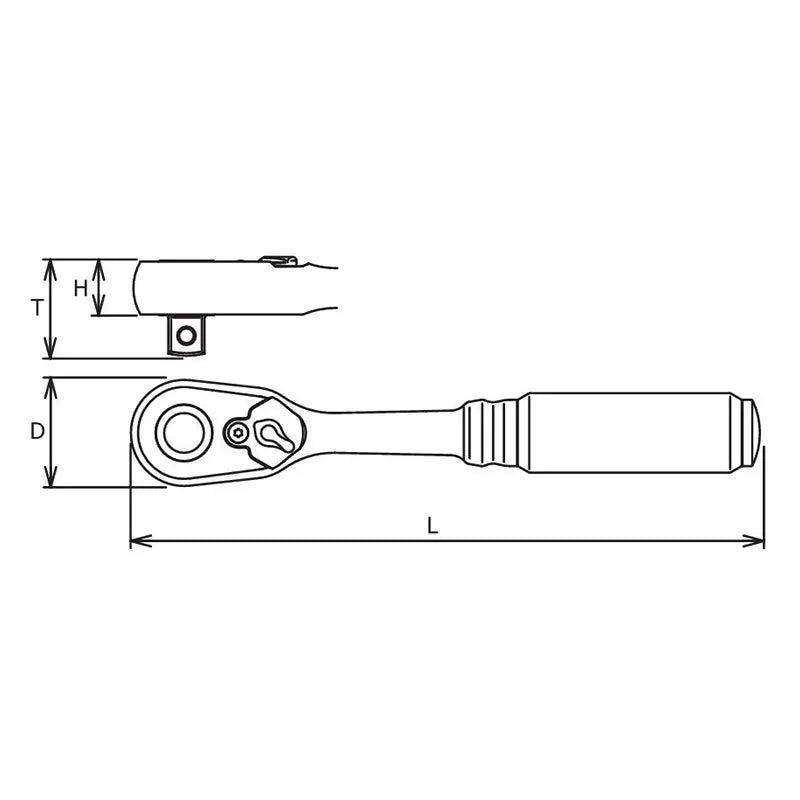 Ko-ken Tools 1/2 Sq. Dr. Ratchet Handle 72 teeth Length 253mm Quick Release Z-series Ko-ken Tools