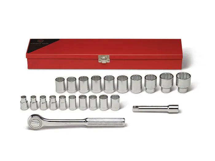Wright Tool 22 Piece 1/2 in Drive 12-Point Metal Boxed Metric Socket Set, 9 - 32mm - WT 472 Socket Set Wright Tool