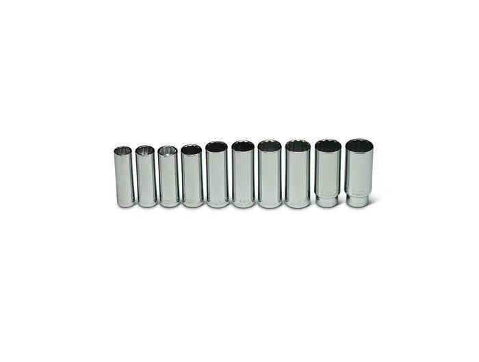 Wright Tool 10 Piece 1/2 in Drive 12-Point Deep Metric Socket Set, 16 - 26mm - WT 473 Socket Set Wright Tool