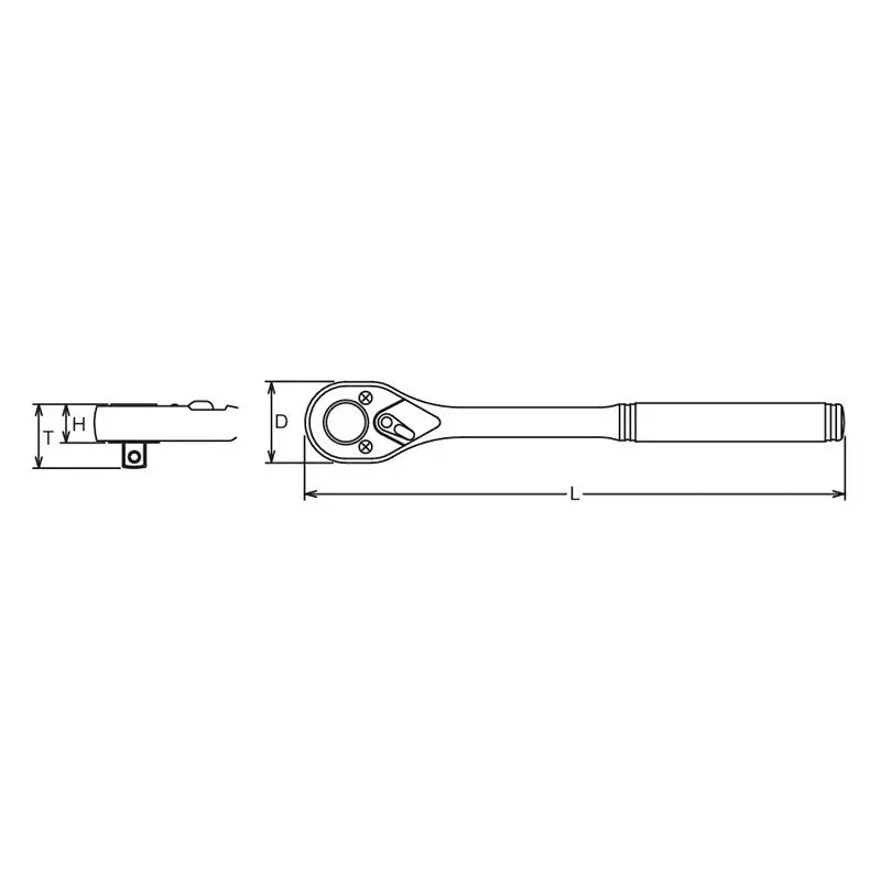 Ko-ken Tools 1/2 Sq. Dr. Ratchet Handle 30 teeth Length 250mm Push Button Polished Handle Ko-ken Tools