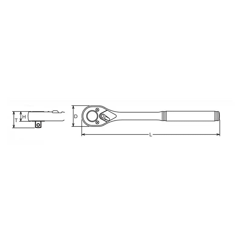 Ko-ken Tools 1/2 Sq. Dr. Ratchet Handle 24 teeth Length 410mm Polished Handle Ko-ken Tools