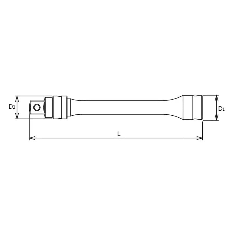 Ko-ken Tools 1/2 Sq. Dr. Locking Z-series Extension Bar, 250mm Length Ko-ken Tools
