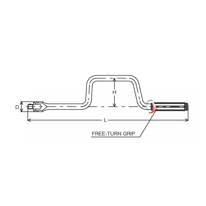 Ko-ken Tools 1/2 Sq. Dr. Flexible Speed Wrench Length 450mm Free Turn Grip Ko-ken Tools