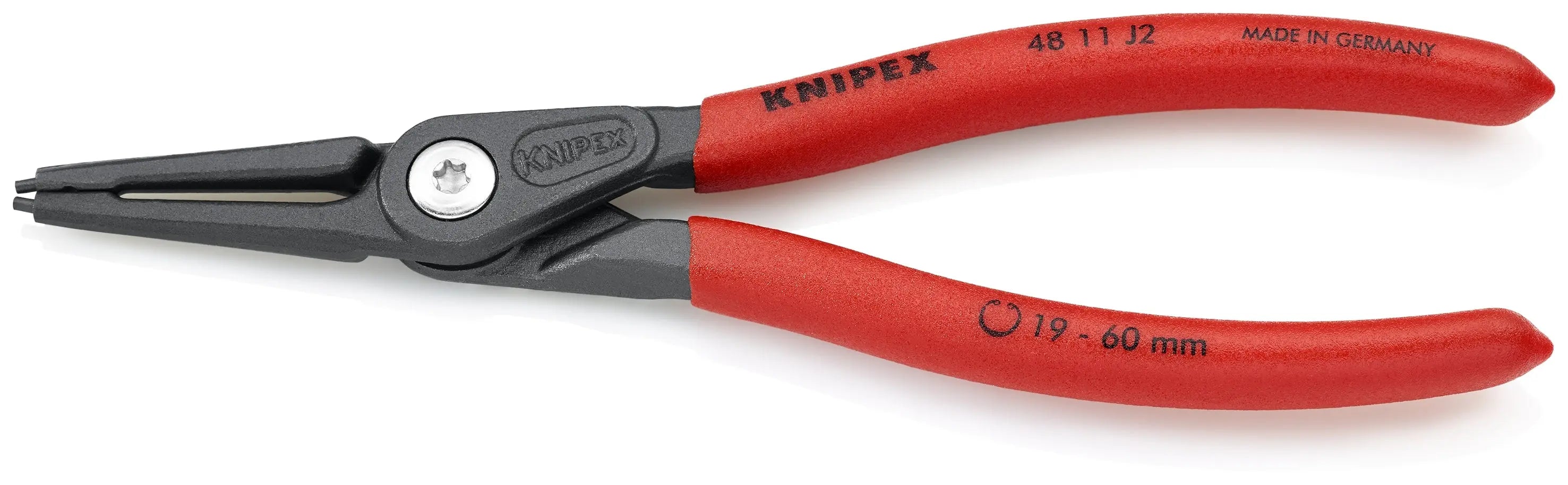 Knipex 48 11 J4 KN | Precision Circlip Pliers, Internal, Straight, 3 11/32"-5 1/2" Bore Dia. Knipex