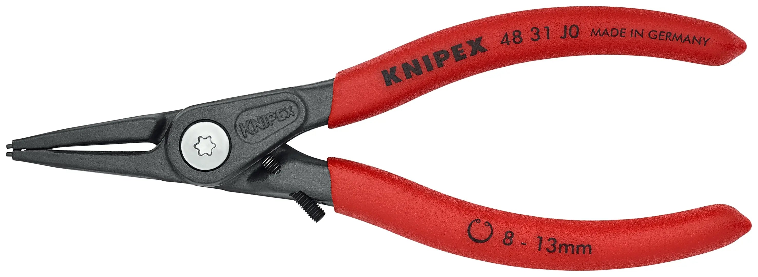 Knipex 48 31 J0 KN | Precision Circlip Pliers, Limiter, Internal, Straight, 5/16"-1/2" Bore Dia. Knipex