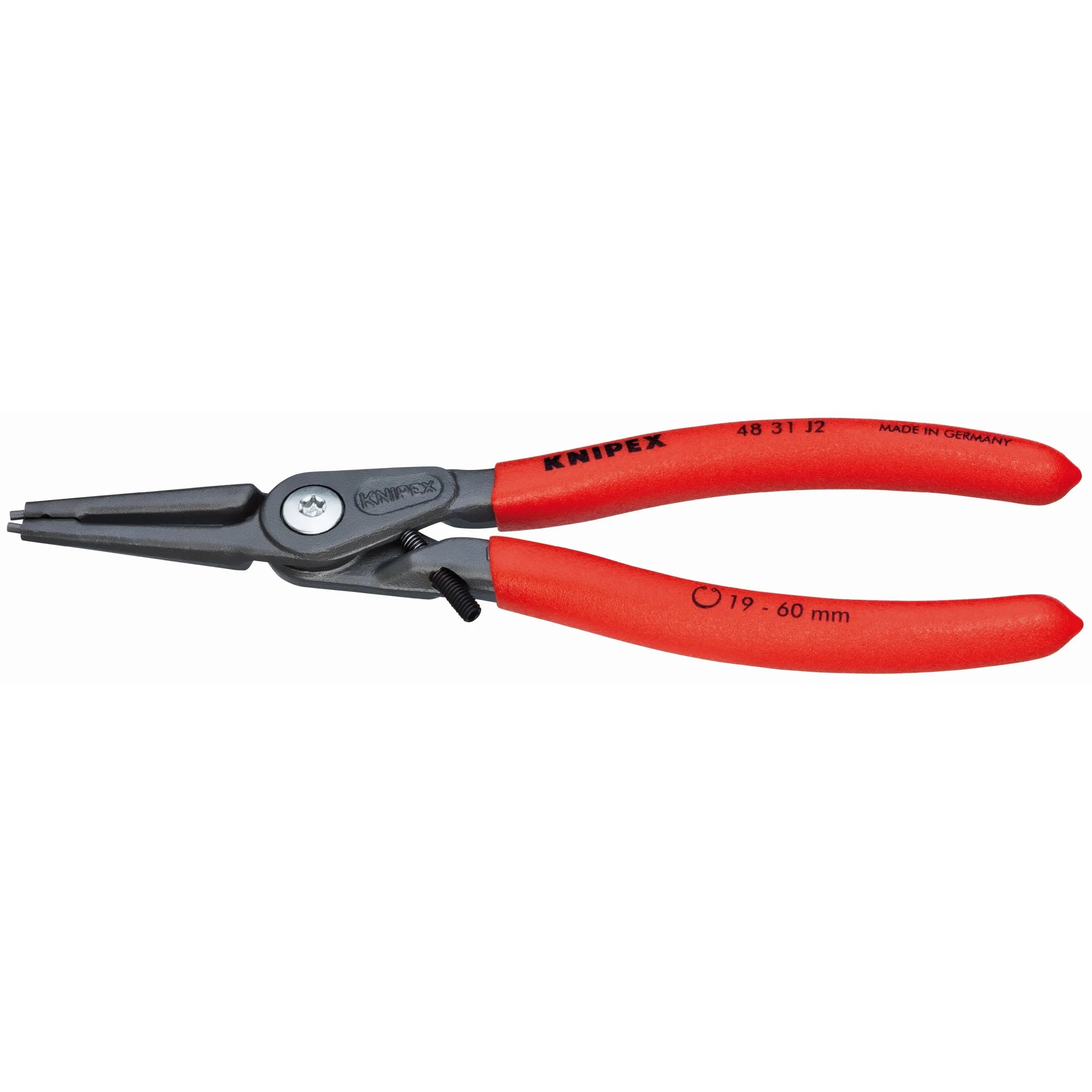 Knipex 48 31 J2 KN | Precision Circlip Pliers, Limiter, Internal, Straight, 3/4"-2 23/64" Bore Dia. Knipex