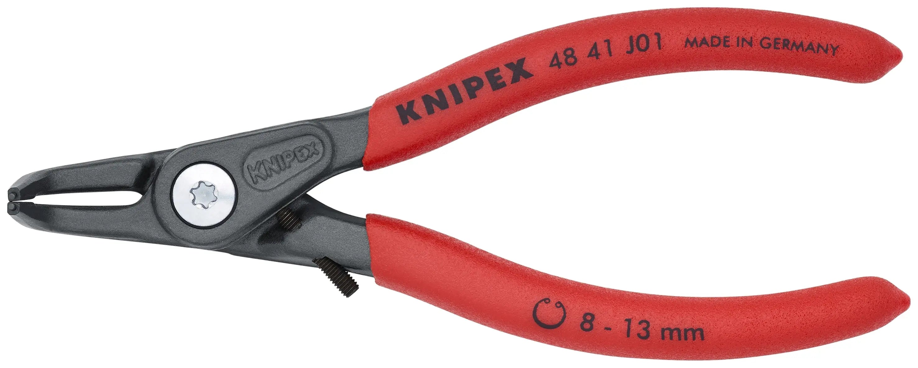 Knipex 48 41 J01 KN | Precision Circlip Pliers, Limiter, Internal, 90 degree Angled, 5/16"-1/2" Bore Dia. Knipex