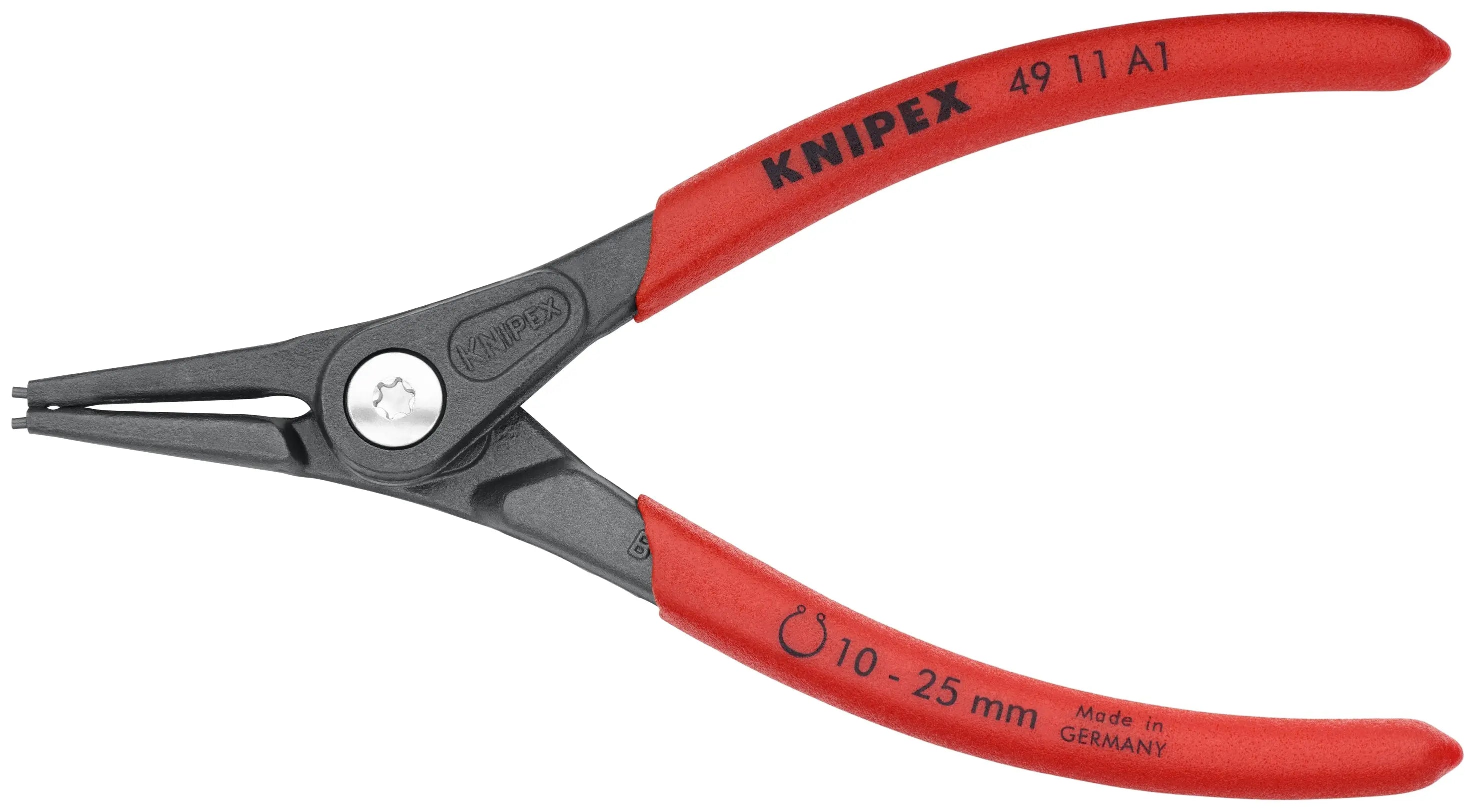 Knipex 49 11 A1 SBA KN | Precision Circlip Pliers, External, Straight, 25/64"-1" Shaft Dia. Knipex