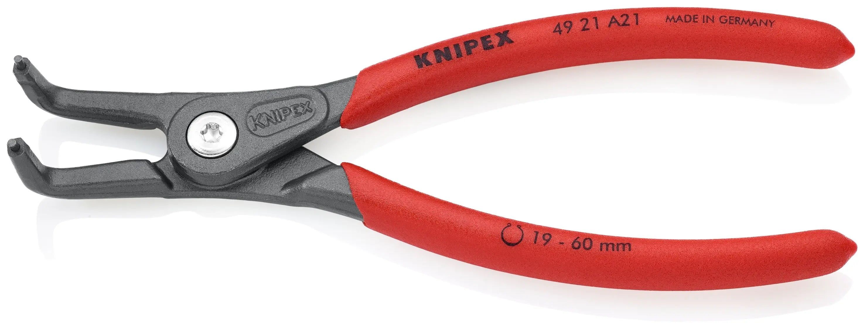 Knipex 49 21 A41 KN | Precision Circlip Pliers, External, 90 degree Angled, 3 11/32"-5 1/2" Shaft Dia. Knipex