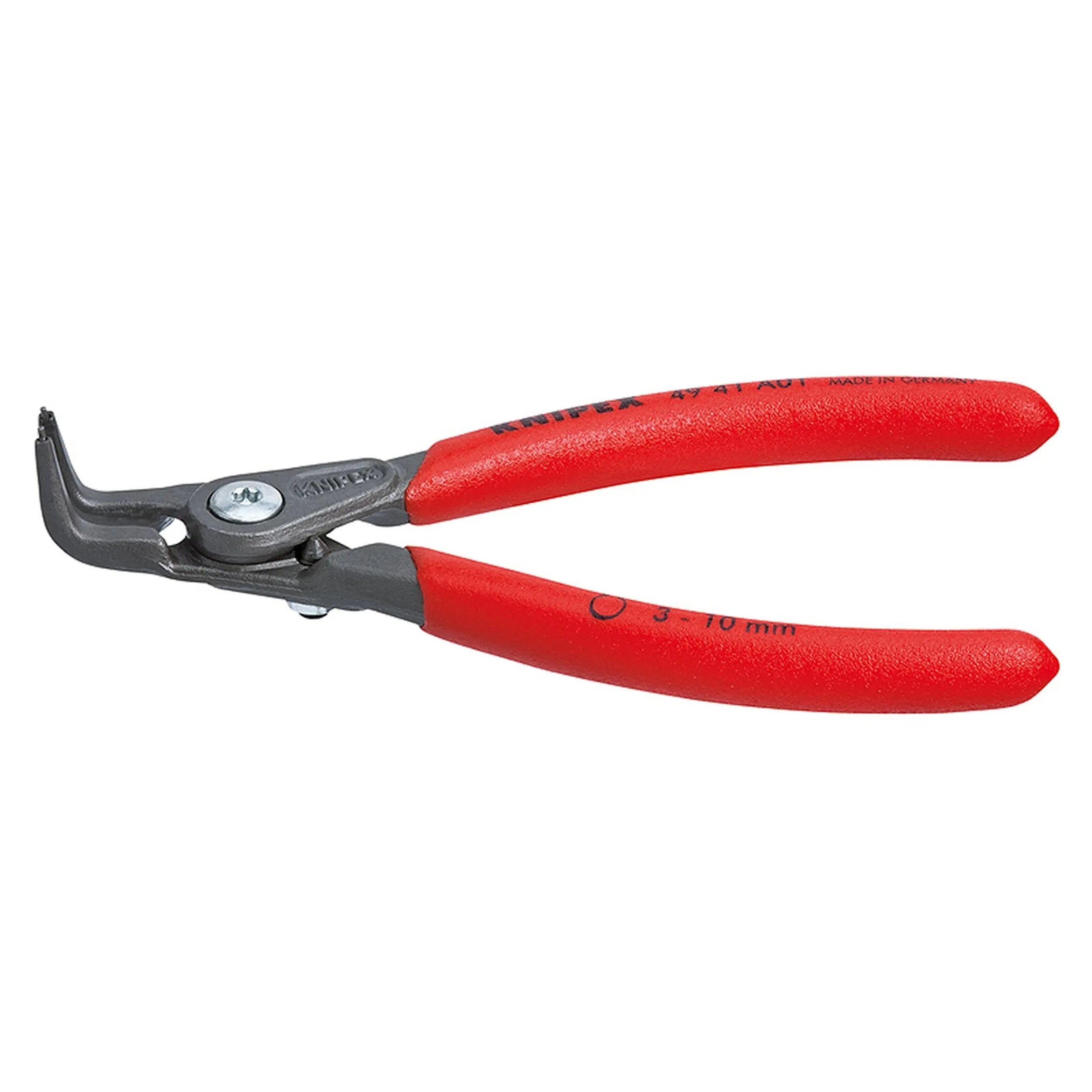 Knipex 49 41 A01 KN | Precision Circlip Pliers, Limiter, External, 90 degree Angled, 1/8"-25/64" Shaft Dia. Knipex