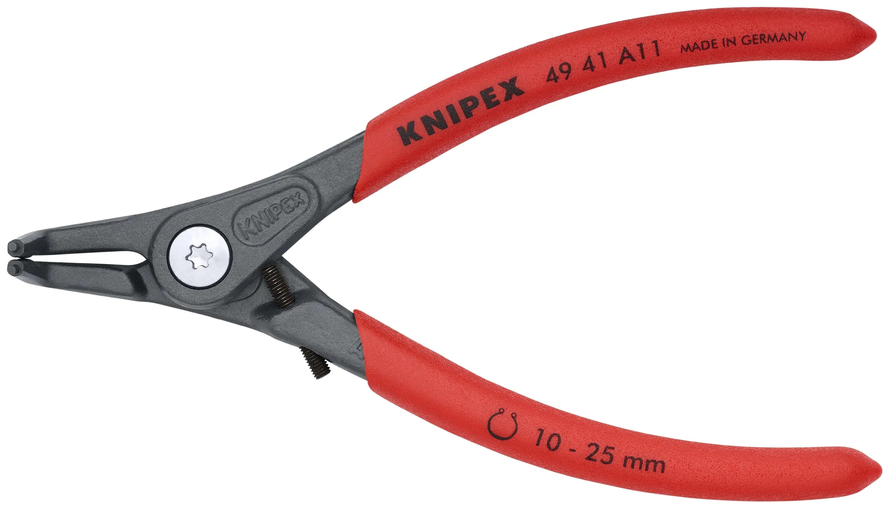 Knipex 49 41 A11 KN | Precision Circlip Pliers, Limiter, External, 90 degree Angled, 25/64"-1" Shaft Dia. Knipex