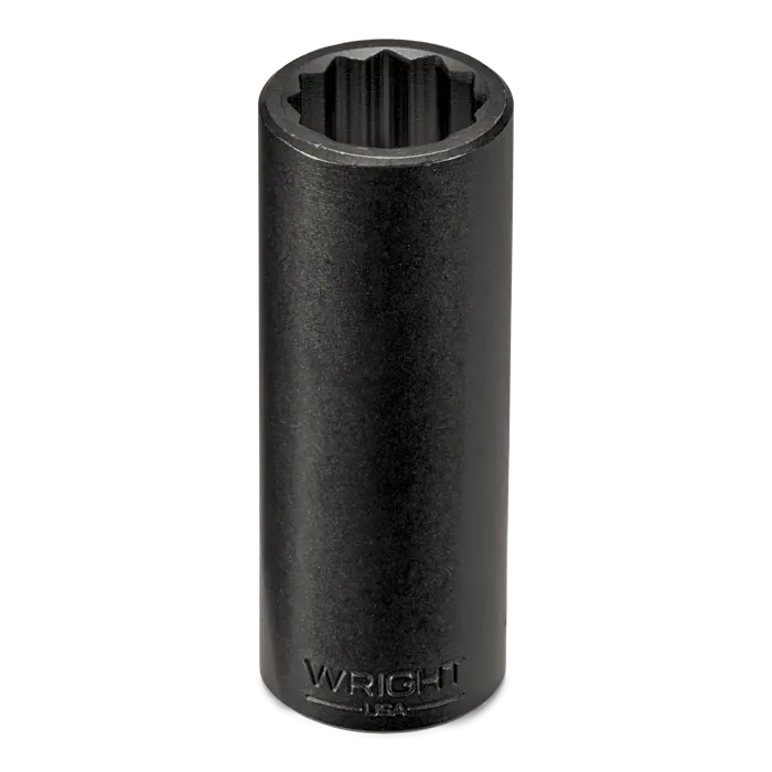 Wright Tool 1 in Drive 12-Point Deep SAE Black Oxide Impact Socket, 1-1/8 in - WT 8986 Socket Wright Tool