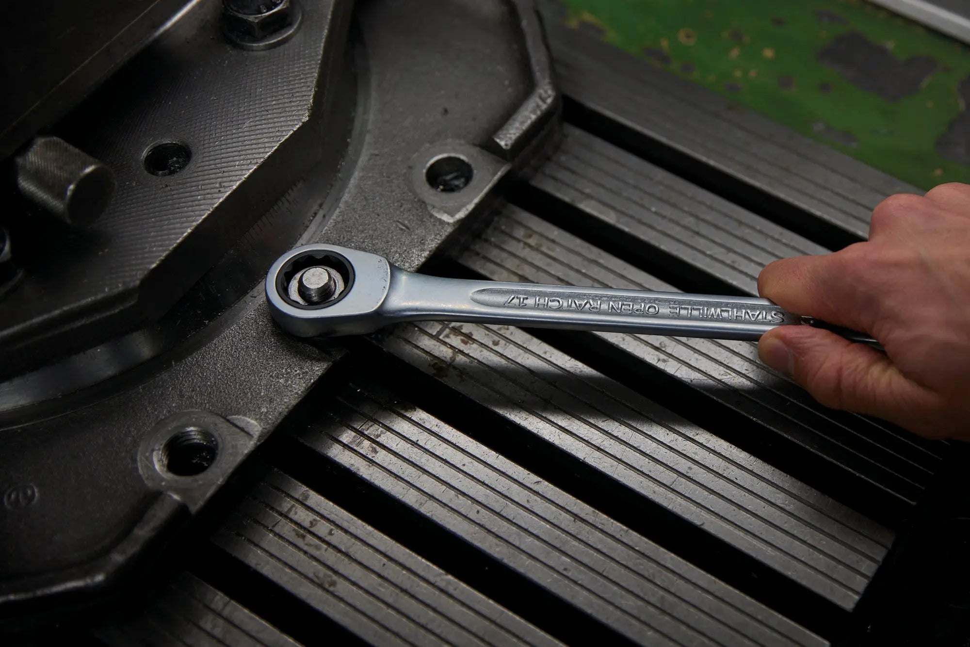 Stahlwille Set of 12 Ratchet Ring Combination Wrench with TCS Insert, 8 - 19mm, 350 x 175 x 30mm - ST 96830651 Stahlwille