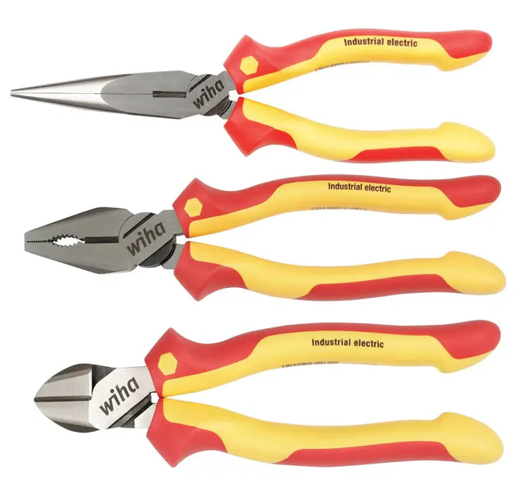 Wiha 32981, Insulated Industrial Pliers/Cutters Set Wiha