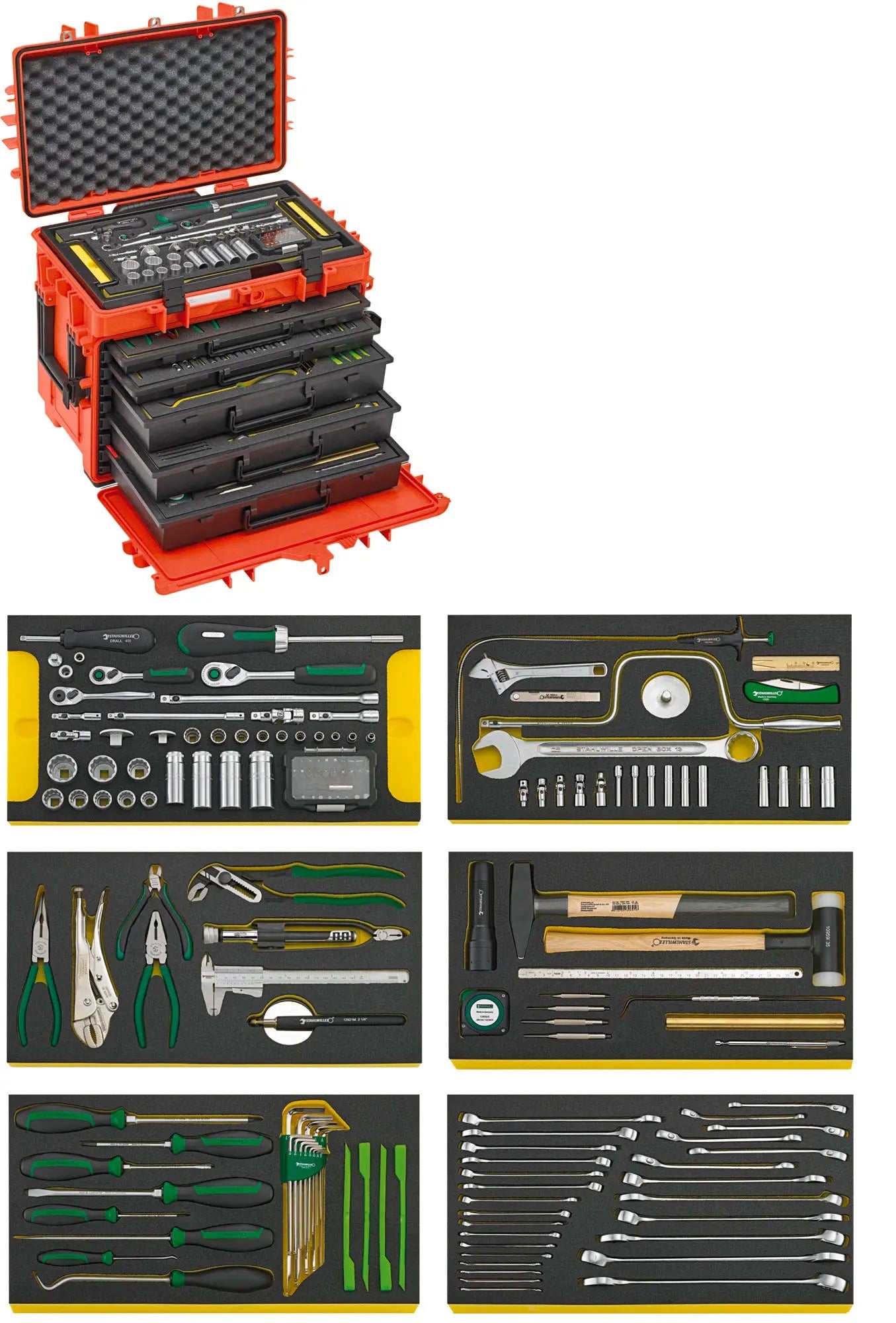 Stahlwille Set of 163 Inch Size Line Maintenance Tools with Tool Trolley no. 13217 - ST 98814935 Stahlwille