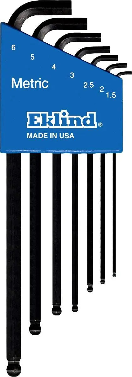 Eklind Set of 7 Long Stubby Ball End Hexagon L-Key - EK 13507 Hexagon L-Key Set Eklind