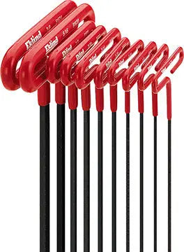 Eklind Set of 10 Long Cushion Grip Hexagon T-Key with Pouch - EK 53610 Hexagon T-Key Set Eklind