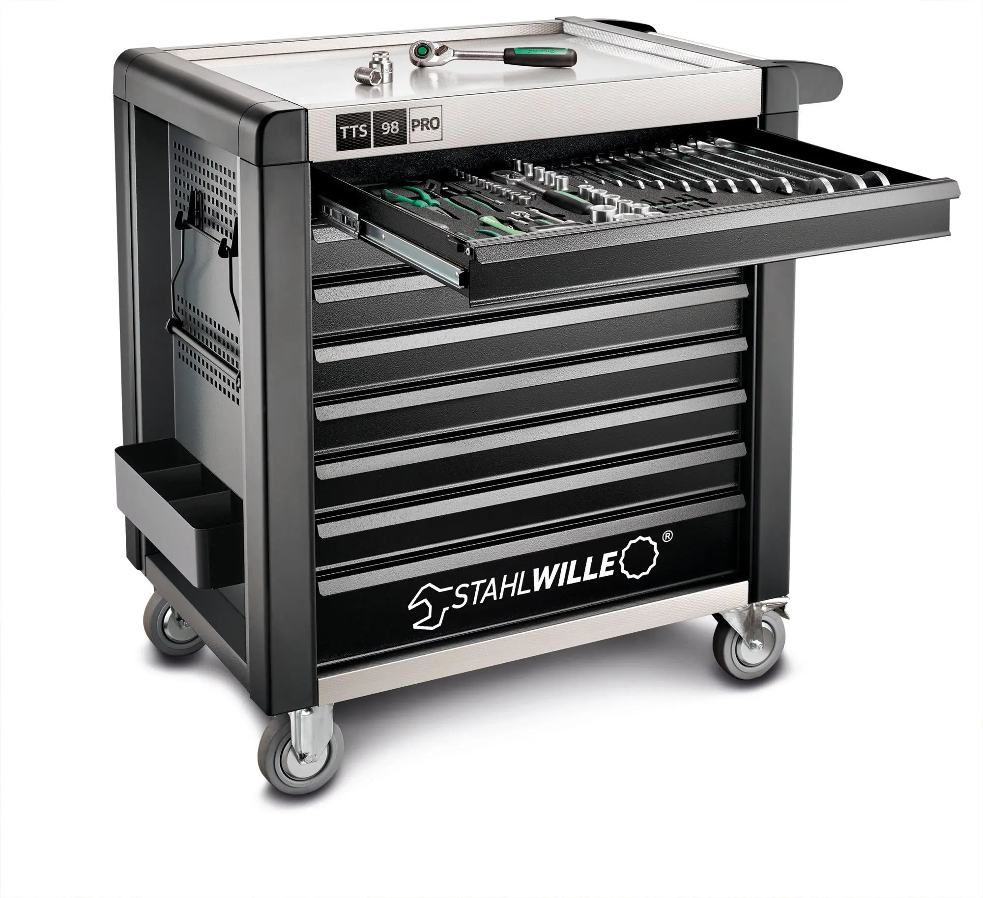 Stahlwille 8-Drawer Anthracite and Black Tool Trolley, Load Capacity 1400 Kg - ST 81200172 Stahlwille