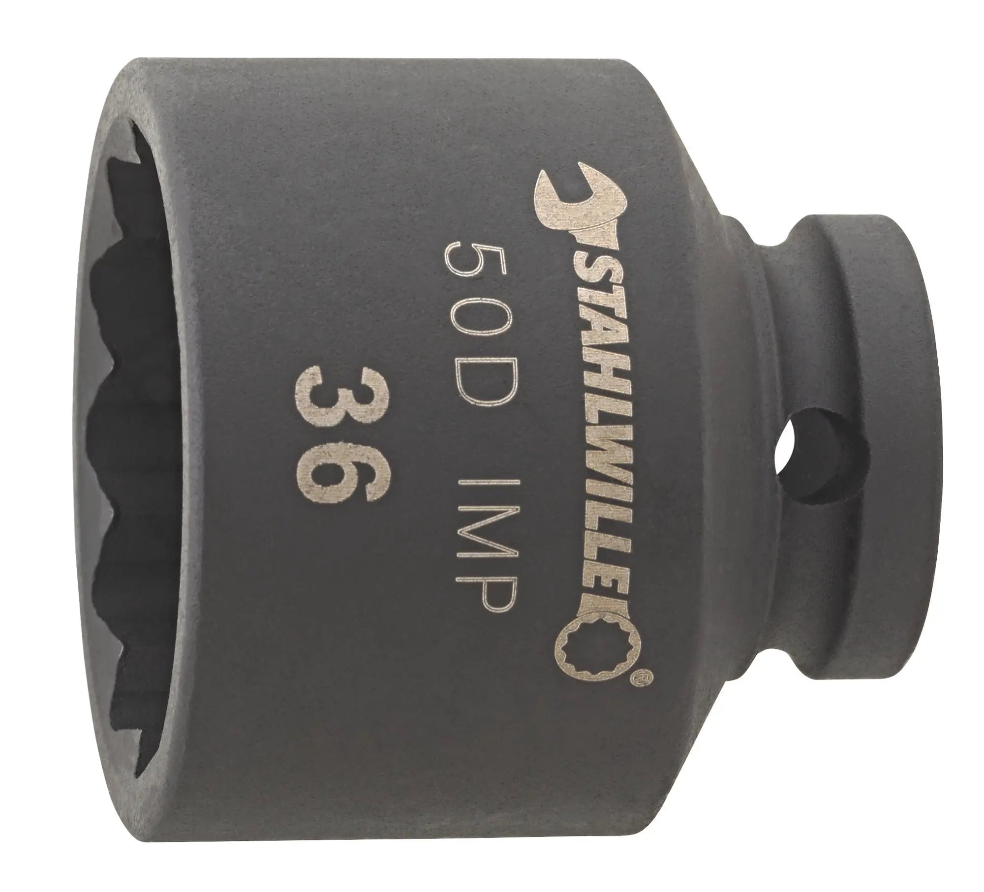 Stahlwille 1/2 in Square Drive Impact Socket with Bi-Hexagon, Size 32mm - ST 23011032 Stahlwille