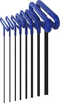 Eklind Set of 8 Extra Long Cushion Grip Hexagon T-Key with Pouch - EK 55198 Hexagon T-Key Set Eklind