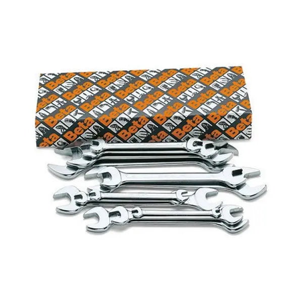 Beta Tools (Article# 55/S8) Set of 8 Double End, Open End Wrenches, Matte Chrome - BT 550174 Beta Tools