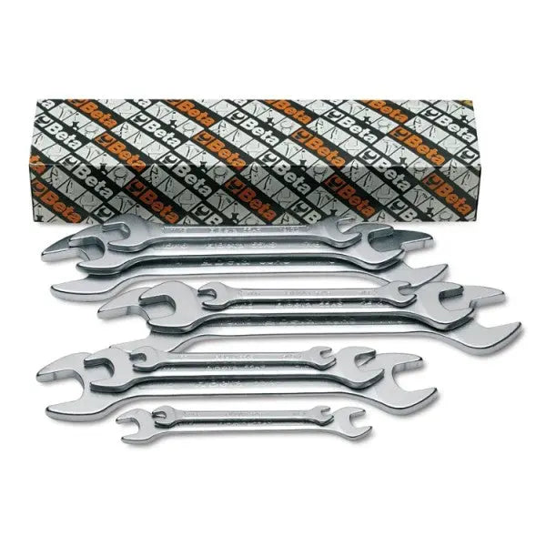 Beta Tools (Article# 55AS/5) Set of 5 Double End, Open End Wrenches, Matte Chrome - BT 550290 Beta Tools
