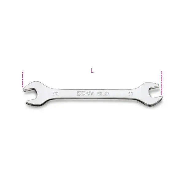 Beta Tools (Article# 55MP 10X11) 10 x 11 Double End, Open End Wrench, Bright Chrome-Plated - BT 550609 Beta Tools