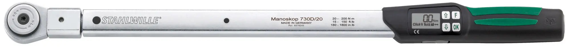Stahlwille MANOSKOP Electromechanical Service Torque Wrench with Reversible Ratchet, 20 - 200 Nm - ST 96501820 Stahlwille