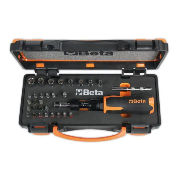 Beta Tools (Article# 584/C31) Set of 1 Torque Screwdriver, 8 Hi-Torque Hexagon Nut Spinners, 20 Bits and 2 Accessories Assortment Tools - BT 005840931 