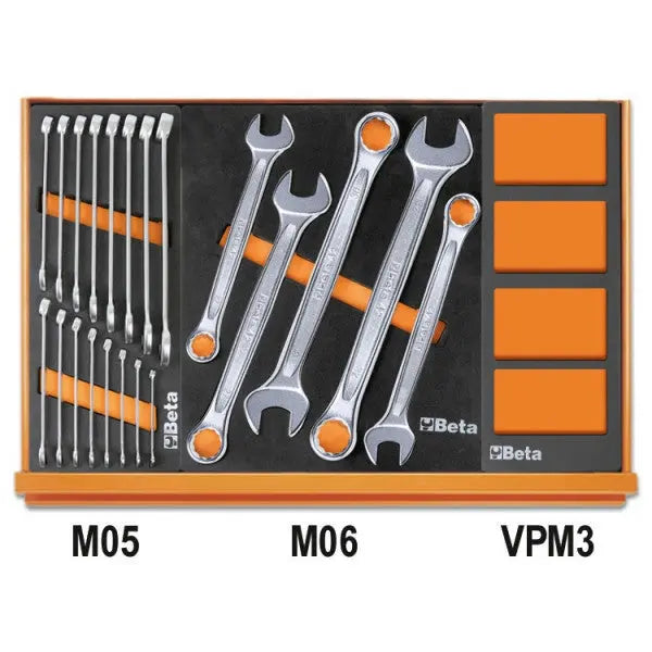 Beta Tools (Article# 5904VG/2M) Set of 170 Assortment Tools for Car Repairs with EVA Foam Trays - BT 059041198 